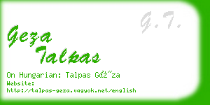 geza talpas business card